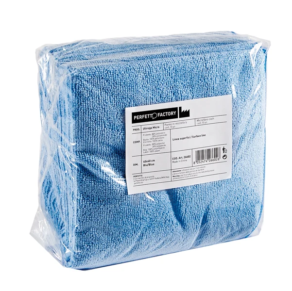 PerfettoFactory - 26602 - Panni microfibra Ultrega - 40 x 40 cm - azzurro - PerfettoFactory - conf. 10 pezzi - 89410 - Conf. da 1 Pz.