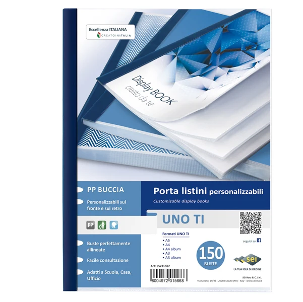 SEI ROTA - 55231507 - Portalistini personalizzabile Uno TI - 22x30 cm - 150 buste - blu - Sei Rota - 45728 - Conf. da 1 Pz.