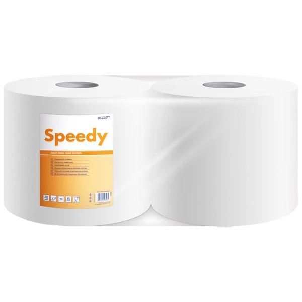 Lucart - 852247T - Bobina asciugatutto Speedy - 2 veli - 17 gr - diametro 26 cm - 21,5 cm x 192 m - microgoffrata - cellulosa - bianco - Lucart - 103628 - Conf. da 2 Pz.