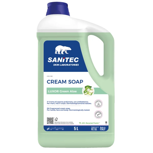 Sanitec - 1081 - Crema di sapone Luxor Green - tanica 5 L - aloe verde - Sanitec - 96804 - Conf. da 1 Pz.