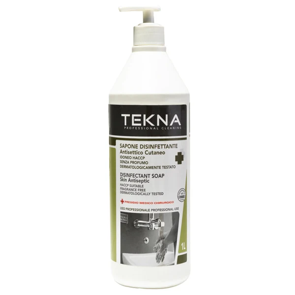 Tekna - K014 - Sapone disinfettante - senza profumo - con dispenser - 1 L - Tekna - 95914 - Conf. da 1 Pz.