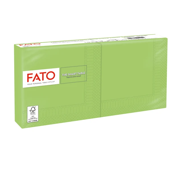 FATO - 82233003 - Tovagliolo - carta - 24 x 24 cm - 2 veli - verde mela - Fato - conf. 100 pezzi - 91342 - Conf. da 1 Pz.