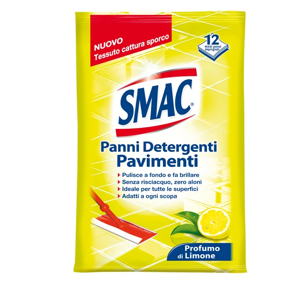 SMAC - M74815 - Panni Smac System pavimenti e multiuso - limone - Smac - conf. 12 pezzi - 64299 - Conf. da 12 Pz.
