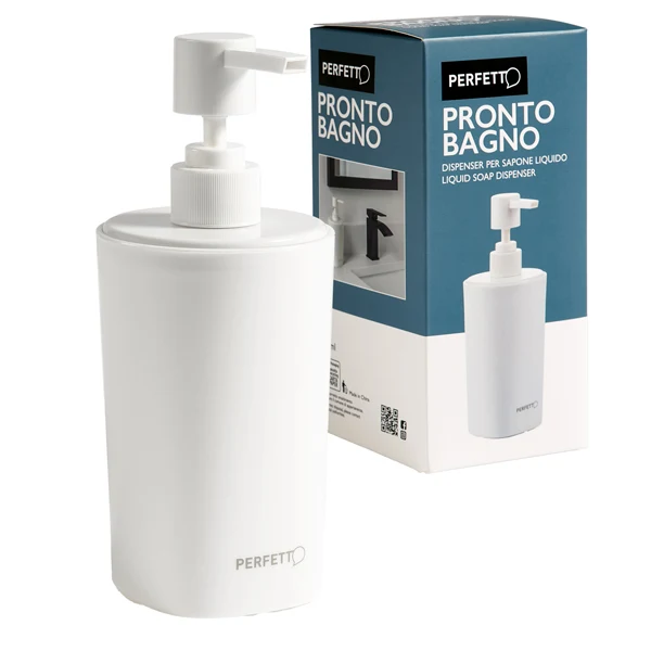 PERFETTO - 12514 - Dispenser sapone Pronto Bagno - da banco - capacità 450 ml - PPL - bianco - Perfetto - 99822 - Conf. da 1 Pz.