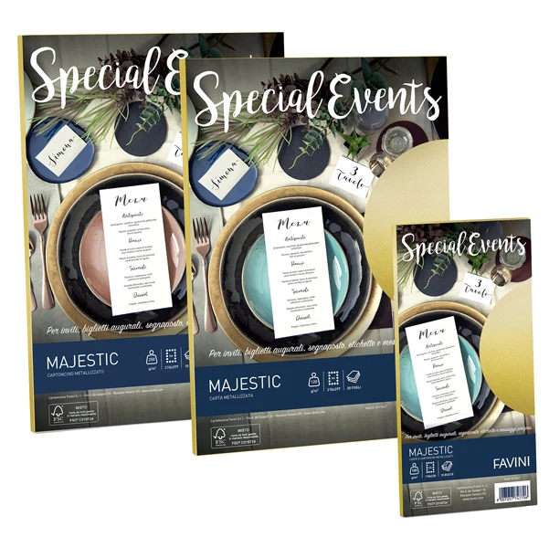 FAVINI - A57U154 - Busta Special Events metal - 110 x 220 mm - 120 gr - argento - Favini - conf. 10 buste - 53525 - Conf. da 1 Pz.