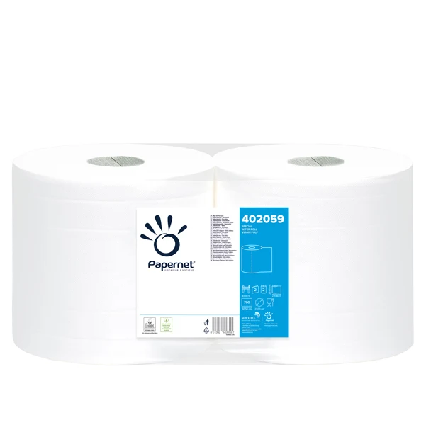 PAPERNET - 402059 - Bobina asciugatutto Special - 2 veli - microgoffrata - diametro 27 cm - 18 gr - 30,5x26 cm - bianco - Papernet - 47283 - Conf. da 2 Pz.