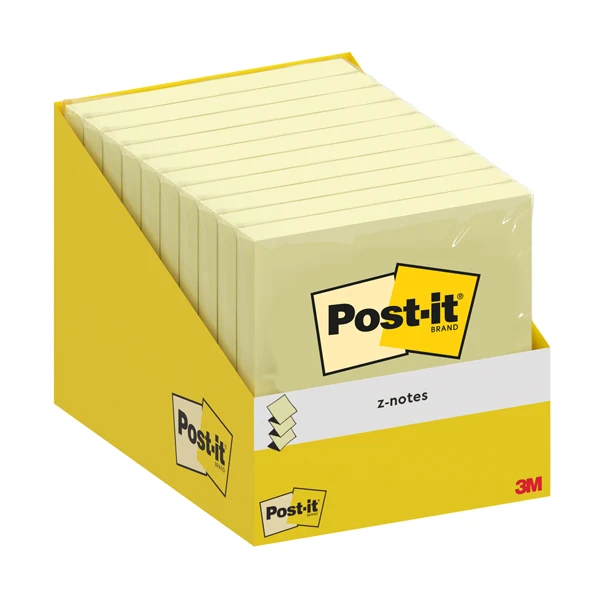 POST-IT - 7100317838 - Blocco foglietti Post-it Z-Notes - 76 x 76 mm - giallo canary - 100 fogli - Post-it - conf. 10 blocchi - 102224 - Conf. da 1 Pz.