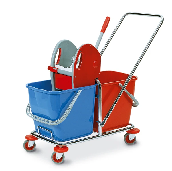 PerfettoFactory - 0470B - Carrello per pulizie Tucson - 50 L - 78 x 41 x 89cm - rosso-blu - PerfettoFactory - 74115 - Conf. da 1 Pz.