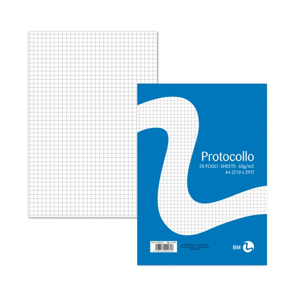 BM - 0100261 - Foglio protocollo - A4 - 4 mm - 60 gr - BM - conf. 20 pezzi - 71068 - Conf. da 1 Pz.