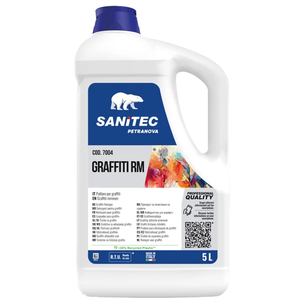 Sanitec - 7004 - Solvente pulitore Graffiti RM - per graffitti, inchiostri e vernici - 5 L - Sanitec - 99585 - Conf. da 1 Pz.