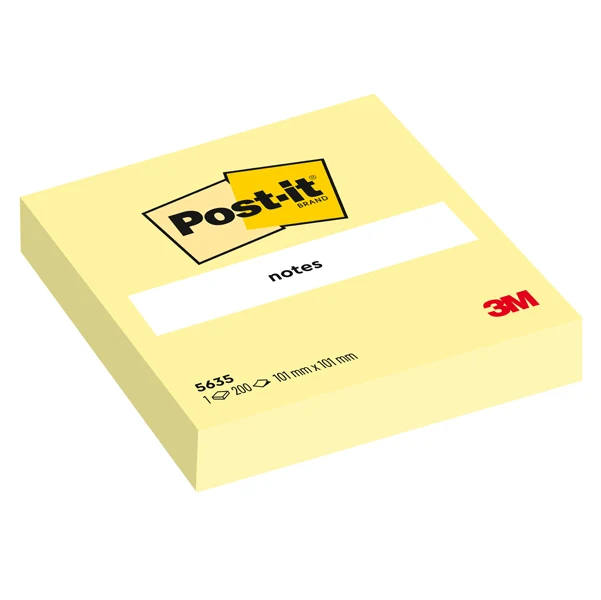 POST-IT - 7100234636 - Blocco foglietti - 5635 - 100 x 100 mm - giallo Canary - 200 fogli - Post-it - 38517 - Conf. da 1 Pz.