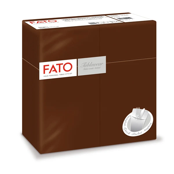 FATO - 88480301 - Busta portaposate - linea AirLaid - 40 x 40 cm - cacao - Fato - conf. 50 pezzi - 91360 - Conf. da 1 Pz.