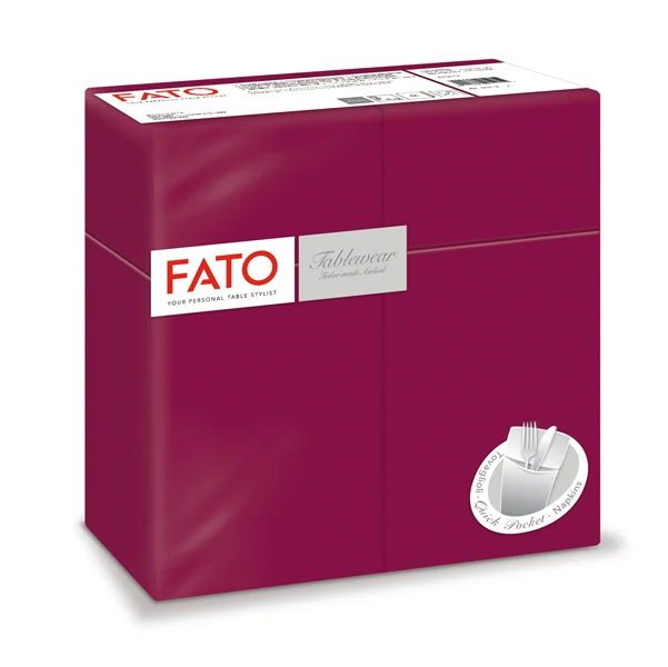 FATO - 88480201 - Busta portaposate - linea AirLaid - 40 x 40 cm - bordeaux - Fato - conf. 50 pezzi - 91359 - Conf. da 1 Pz.