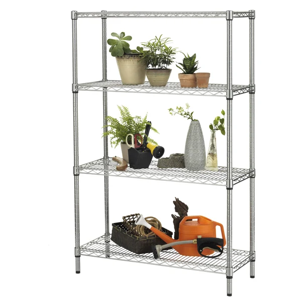 SERENA GROUP - ZN1436-4 - Kit scaffale Archimede Outdoor - 4 ripiani - 36 x 90 x 137 cm - acciaio zincato - cromato - Serena Group - 82994 - Conf. da 1 Pz.