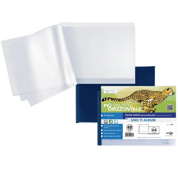 SEI ROTA - 55244807 - Portalistini personalizzabile Uno TI - 30x22 cm (album) - 48 buste - blu - Sei Rota - 48107 - Conf. da 1 Pz.