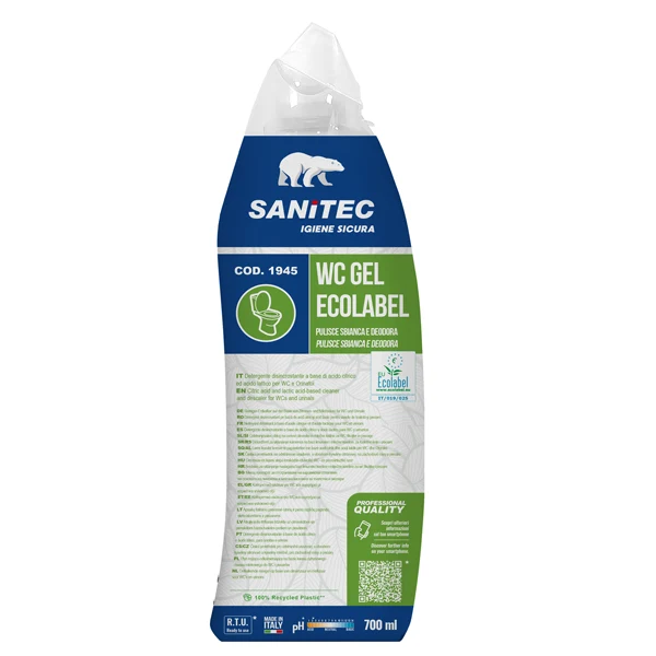 Sanitec - 1945 - Detergente disincrostante Wc Gel Green Power - 700 ml - fresco - Sanitec - 99583 - Conf. da 1 Pz.