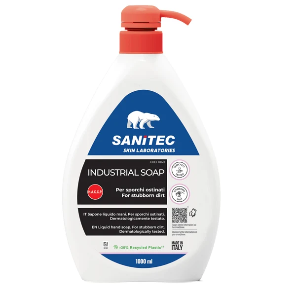 Sanitec - 1040 - Sapone liquido Industrial Soap - dispenser 1 L - agrumi - Sanitec - 91502 - Conf. da 1 Pz.