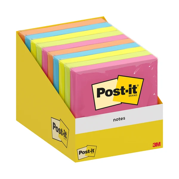 POST-IT - 7100317840 - Blocco foglietti Post-it - 76 x 76 mm - colori assortiti - 100 fogli - Post-it - conf. 10 blocchi - 102223 - Conf. da 1 Pz.