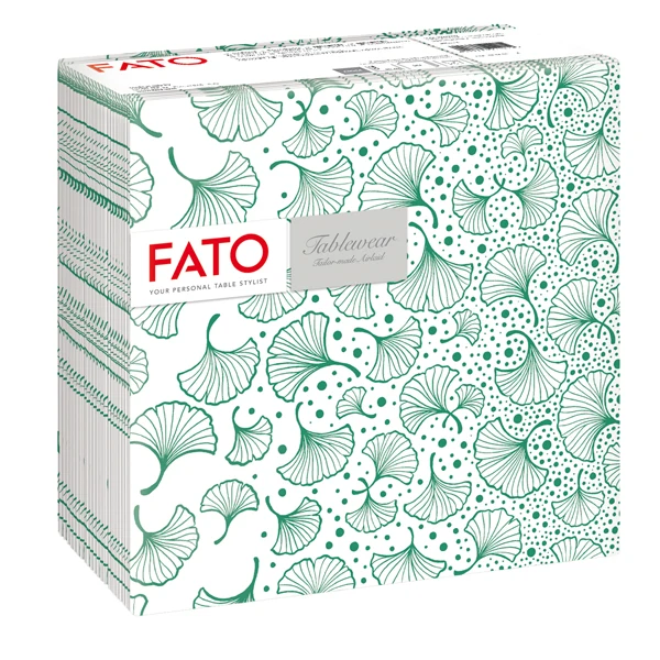 FATO - 88453800 - Tovagliolo linea AirLaid - carta - 40 x 40 cm - biloba-verde foresta - Fato - conf. 50 pezzi - 99190 - Conf. da 1 Pz.