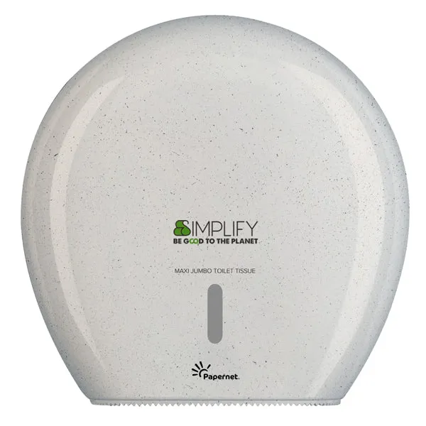 PAPERNET - 421333 - Dispenser carta igienica Simplify rotolo Maxi Jumbo - 34,5 x 14,8 x 34,5 cm - rotolo diametro 29 cm - white wood - Papernet - 100637 - Conf. da 1 Pz.
