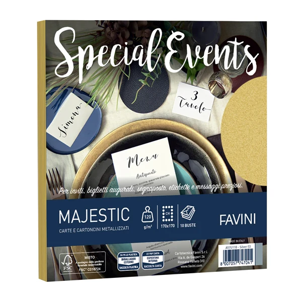 FAVINI - A57H118 - Busta Special Events - 170 x 170 mm - 120 gr - oro - Favini - conf. 10 buste - 100444 - Conf. da 1 Pz.