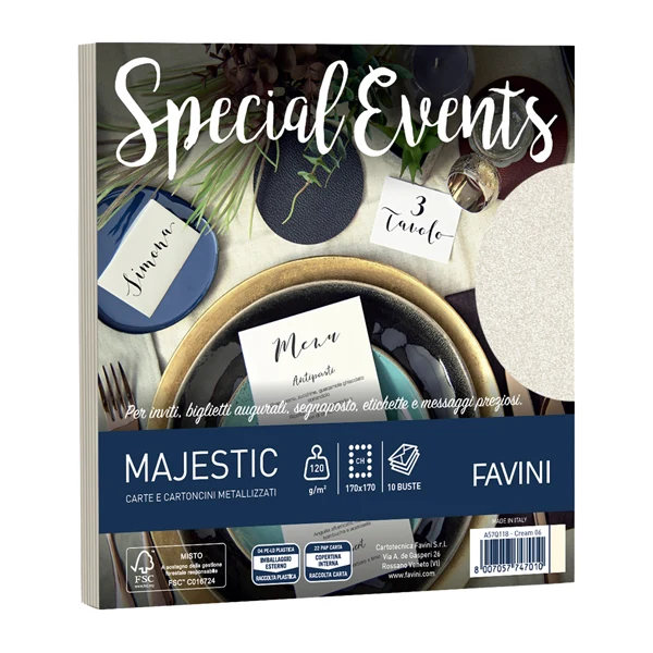 FAVINI - A57Q118 - Busta Special Events - 170 x 170 mm - 120 gr - crema - Favini - conf. 10 buste - 100440 - Conf. da 1 Pz.