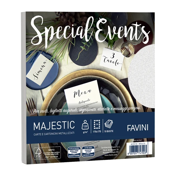 FAVINI - A570078 - Busta Calligraphy Pergamena - 170 x 170 mm - 90 gr - bianco 01 - Favini - conf. 25 pezzi - 100410 - Conf. da 1 Pz.