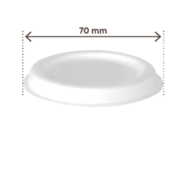 Signor Bio - BCL001BIO100B - Coperchio in canna da zucchero - per coppetta porta salsa monouso 60 ml - bianco - Signor Bio - conf. 100 pezzi - 100123 - Conf. da 1 Pz.