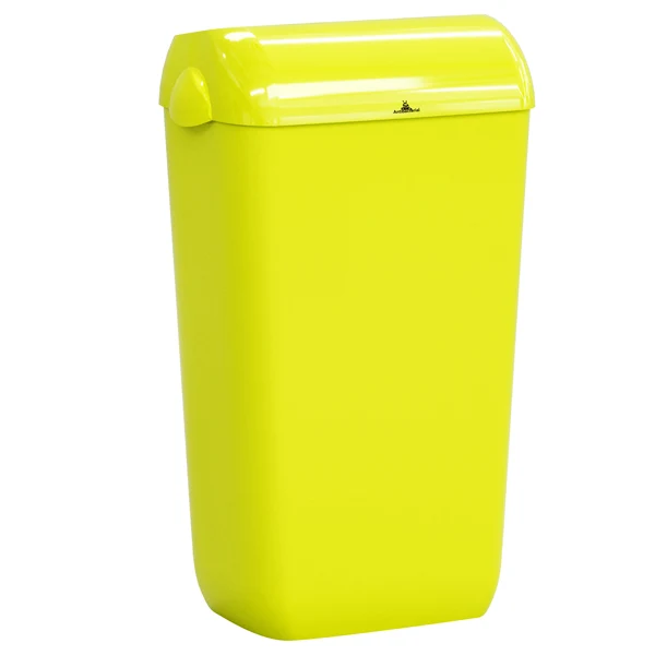MAR PLAST - A74049F1 - Cestino gettacarte Skin - con coperchio - 54,5 x 22,5 x 33,5 cm - 23 L - giallo fluo - Mar Plast - 96772 - Conf. da 1 Pz.