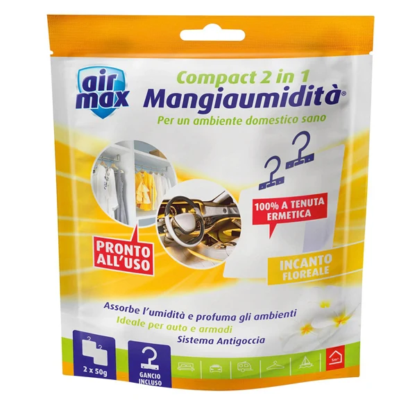 AIR MAX - 6311587 - Mangiaumidità appendibile compact 2 in1 - incanto floreale - 50 gr - Air Max - 94802 - Conf. da 1 Pz.