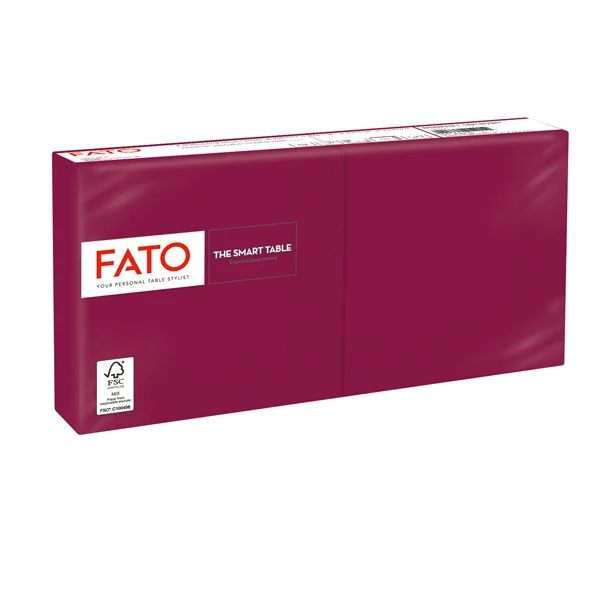 FATO - 82543003 - Tovagliolo - carta - 24 x 24 cm - 2 veli - bordeaux - Fato - conf. 100 pezzi - 91336 - Conf. da 1 Pz.