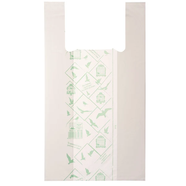 No Brand - G1D008S - Shoppers Midi - 28 x 50 cm - mater-bi - bianco - scatola 500 pezzi - 91320 - Conf. da 1 Pz.