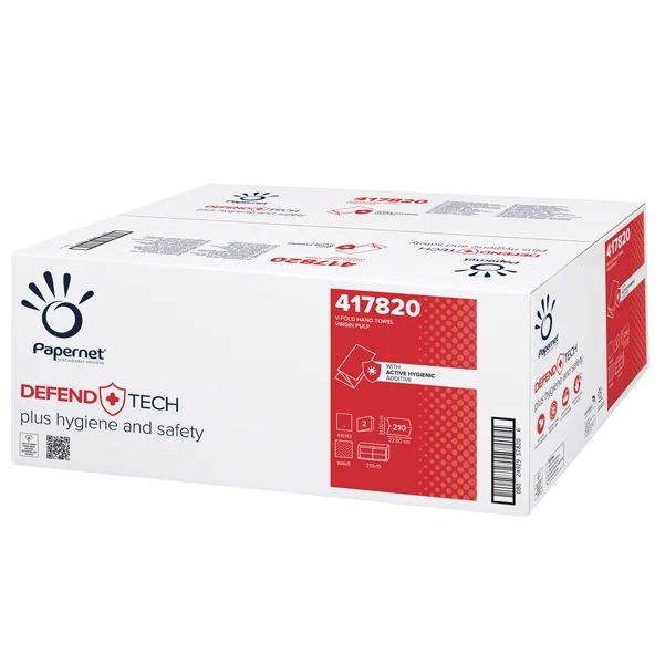 PAPERNET - 420285 - Asciugamani piegati a V Defend Tech - Papernet - pacco 210 pezzi - 90574 - Conf. da 15 Pz.