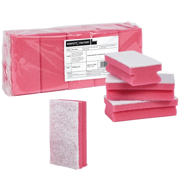 PerfettoFactory - 0220 - Spugna Pro Color - rosso - PerfettoFactory - conf. 10 pezzi - 89416 - Conf. da 1 Pz.