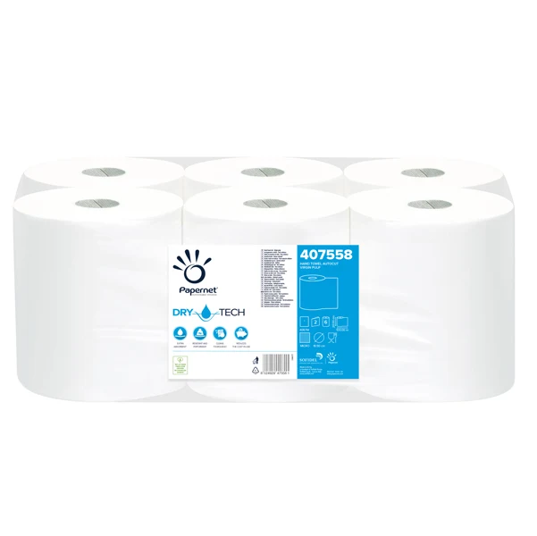 PAPERNET - 407558 - Asciugamani in rotolo Autocut DryTech - 2 veli - goffratura micro - 18 gr - 20 cm x 100 mt - diametro 18,5 cm - Papernet - 89378 - Conf. da 6 Pz.