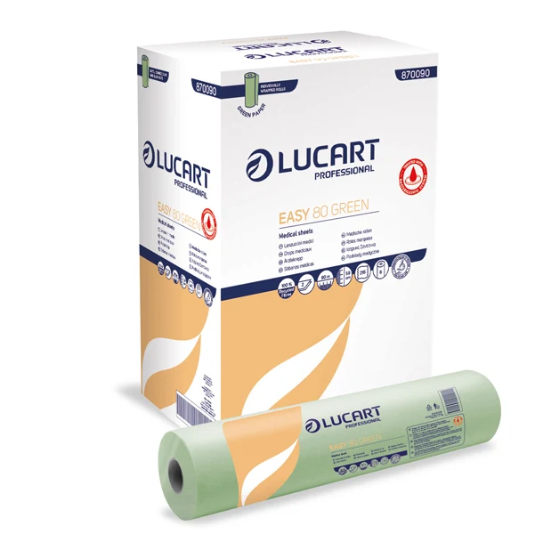 Lucart - 870090J - Lenzuolino medico Easy 80 Green - diametro 14,3 cm - 59 cm x 80 mt - verde - Lucart - 87929 - Conf. da 1 Pz.