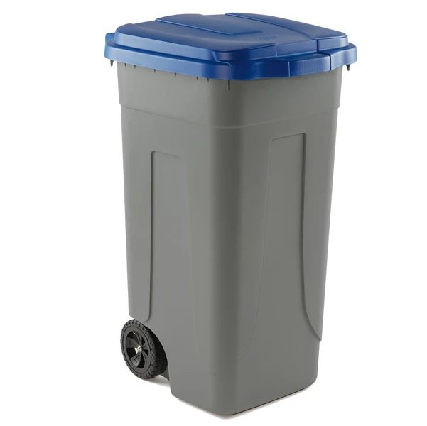 Mobil Plastic - 100-GRC-BLB - Bidone mobile - con chiusura a clip - 49x54x85 cm - 100 L - grigio-blu - Mobil Plastic - 86731 - Conf. da 1 Pz.
