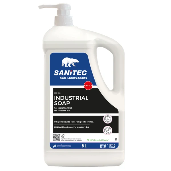 Sanitec - 1045 - Sapone liquido Industrial Soap - dispenser 5 L - limone - Sanitec - 86215 - Conf. da 1 Pz.