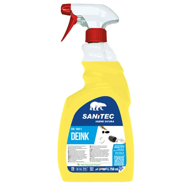 Sanitec - 1884-S - Detergente sgrassante Deink - trigger 750 ml - non profumato - Sanitec - 84070 - Conf. da 1 Pz.