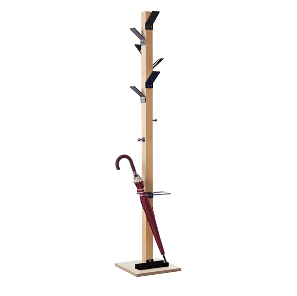 PAPERFLOW - K700001 - Appendiabiti Easycloth - con portaombrelli - 6 posti - 35 x 35 x 180 cm - legno-nero - Paperflow - 82973 - Conf. da 1 Pz.