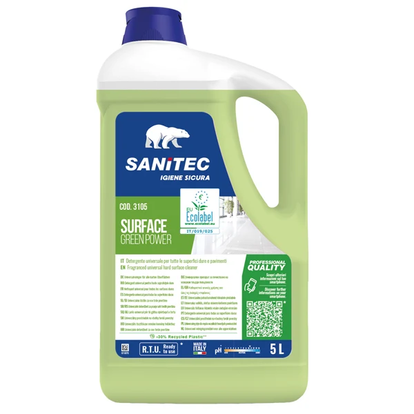 Sanitec - 3105 - Detergente pavimenti Surface Green Power - 5 L - floreale - Sanitec - 82782 - Conf. da 1 Pz.