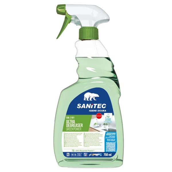 Sanitec - 3101 - Sgrassatore universale Ultra Degreaser Green Power - trigger 750 ml - Sanitec - 82779 - Conf. da 1 Pz.