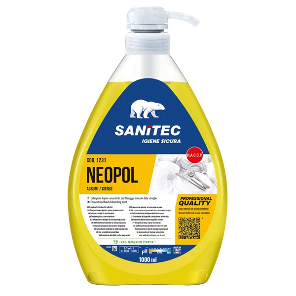 Sanitec - 1231 - Detergente Neopol Piatti Gel Agrumi - 1 L - Sanitec - 82747 - Conf. da 1 Pz.