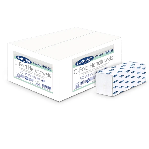 BulkySoft - 85560.E10 - Asciugamani piegati a C Comfort - 2 veli - goffratura micro - 18 gr - 23 x 31 cm - bianco - BulkySoft - conf. 153 pezzi - 82481 - Conf. da 20 Pz.