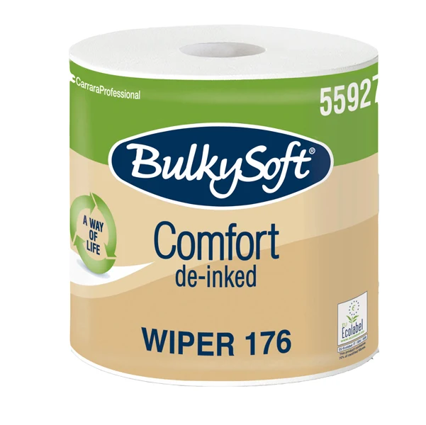 BulkySoft - 55927.E11 - Bobina asciugatutto Comfort - 2 veli - 24 cm x 176 mt - 18 gr - diametro 25 cm - microgoffrata - bianco - BulkySoft - 82474 - Conf. da 2 Pz.