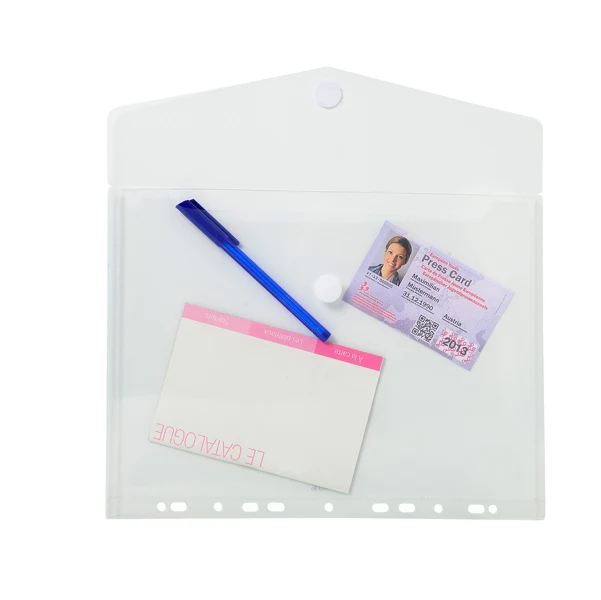 EXACOMPTA - 57381E - Busta forata con chiusura in velcro - PPL - 24 x 32 cm - trasparente - Exacompta - 82467 - Conf. da 5 Pz.