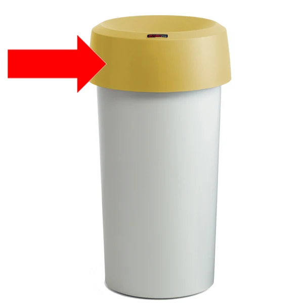 ROTHO - F800003 - Coperchio per contenitore Modo Round - con fermasacco - 38x15 cm - anello giallo - Rotho - 79734 - Conf. da 1 Pz.