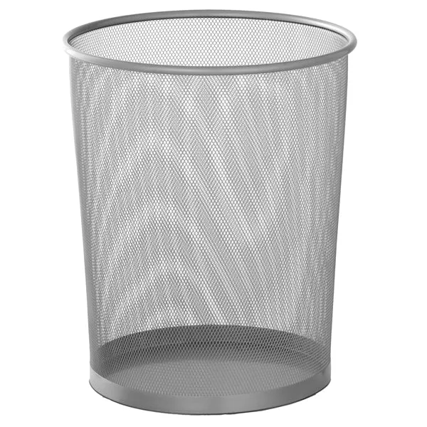 PERFETTO - 0458 - Cestino gettacarte - tondo - metallo traforato - grigio argento - Perfetto - 99350 - Conf. da 1 Pz.