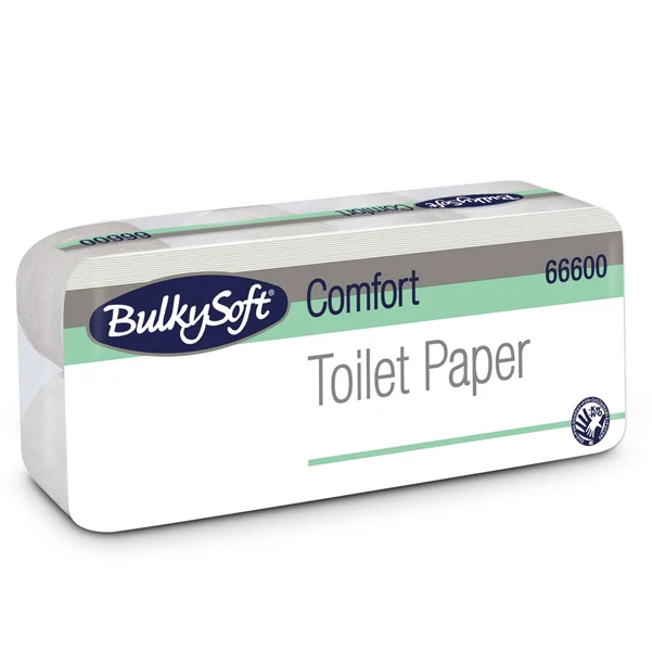 BulkySoft - 66600 - Carta igienica Comfort - 2 veli - 16 gr - diametro 10,5 cm - 9,5 cm x15,2 mt -145 strappi - BulkySoft - pacco 10 rotoli - 82494 - Conf. da 1 Pz.