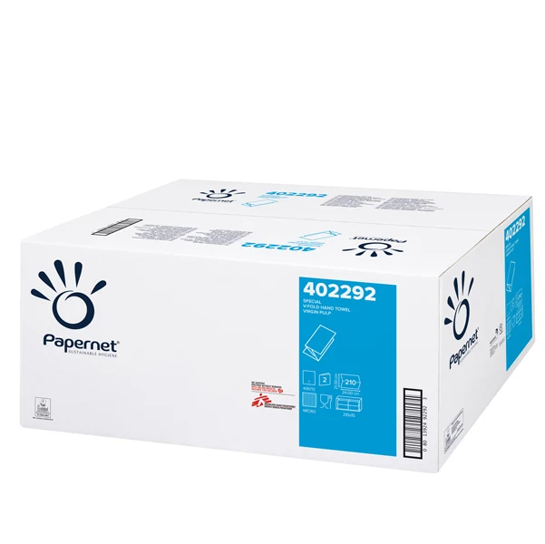 PAPERNET - 402292 - Asciugamani piegati a V special - 2 veli - 20 gr - 24 x 21 cm - goffratura a onda - bianco - Papernet - conf. 210 pezzi - 56959 - Conf. da 15 Pz.